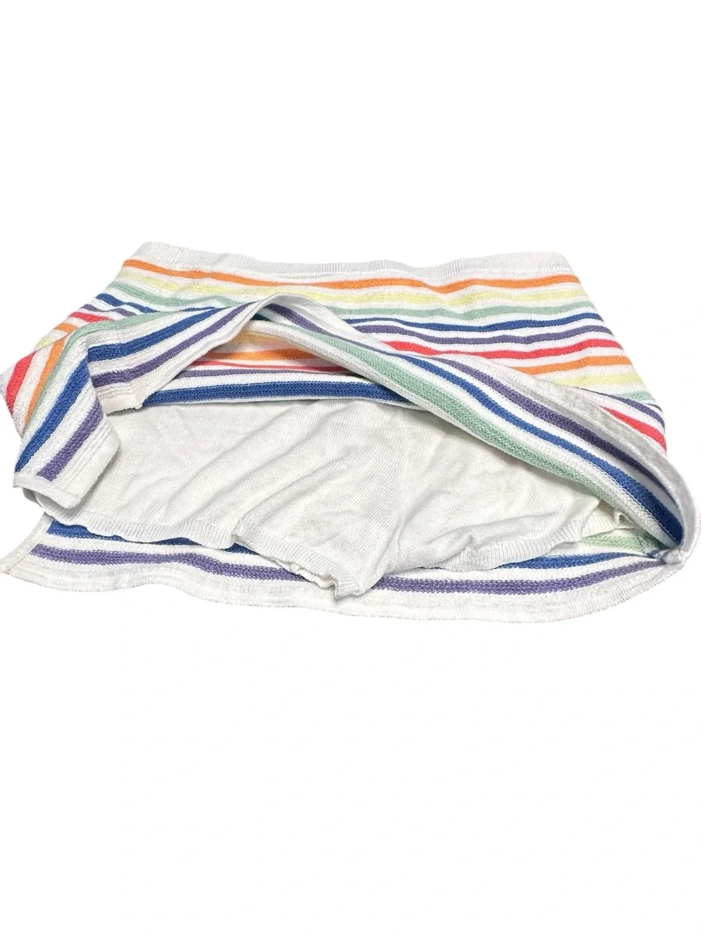 American Eagle women’s Pride‎ Rainbow Terry Mini Skirt Skort Shorts L NWT